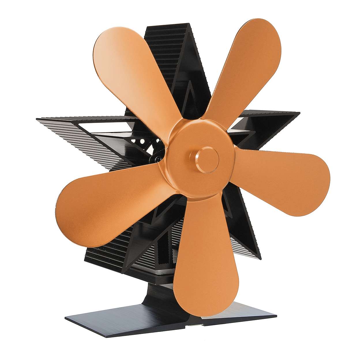 Powered Stove Fan Wood Heat Powered Stove Fan Fireplace Blower Fan Home Quiet Eco Friendly Hight Efficient Heat Distribution: Gold