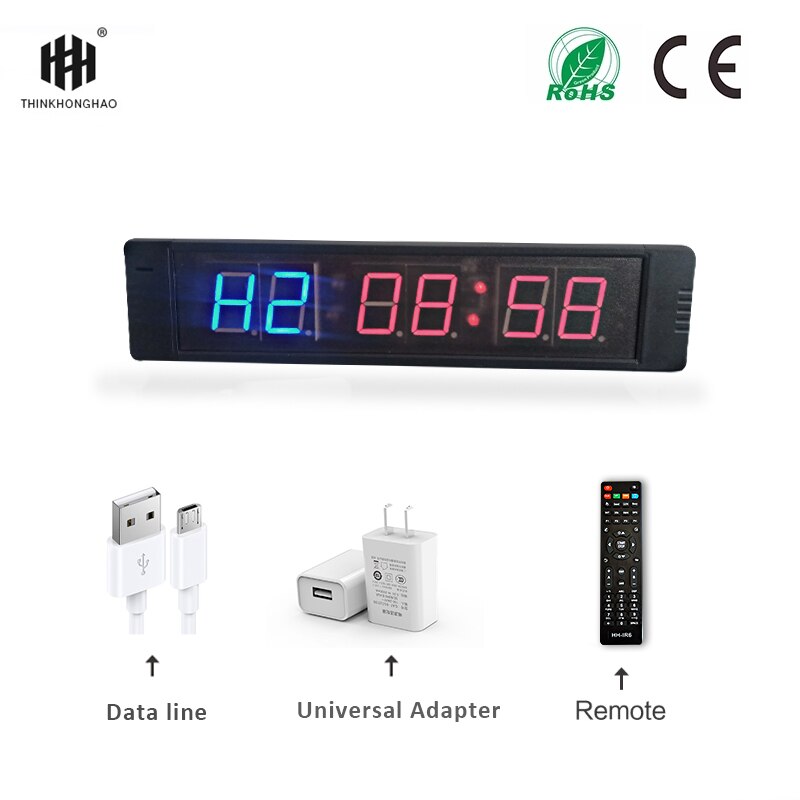 Salle de sport Chronomètre avec Télécommande pour la Forme Physique De Gymnase de Formation Idéal Intervalle Minuterie Horloge Avec Supports Muraux HORLOGE LED
