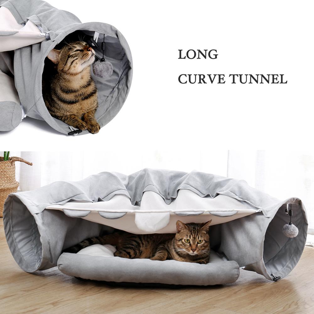 Kjæledyr katter tunnel interaktiv leke leke sammenleggbare ildere kanin seng tunneler innendørs leker kattunge treningsprodukter