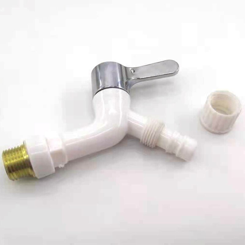 White plastic faucet threaded interface quick on the faucet washing machine faucet home replacement: Default Title