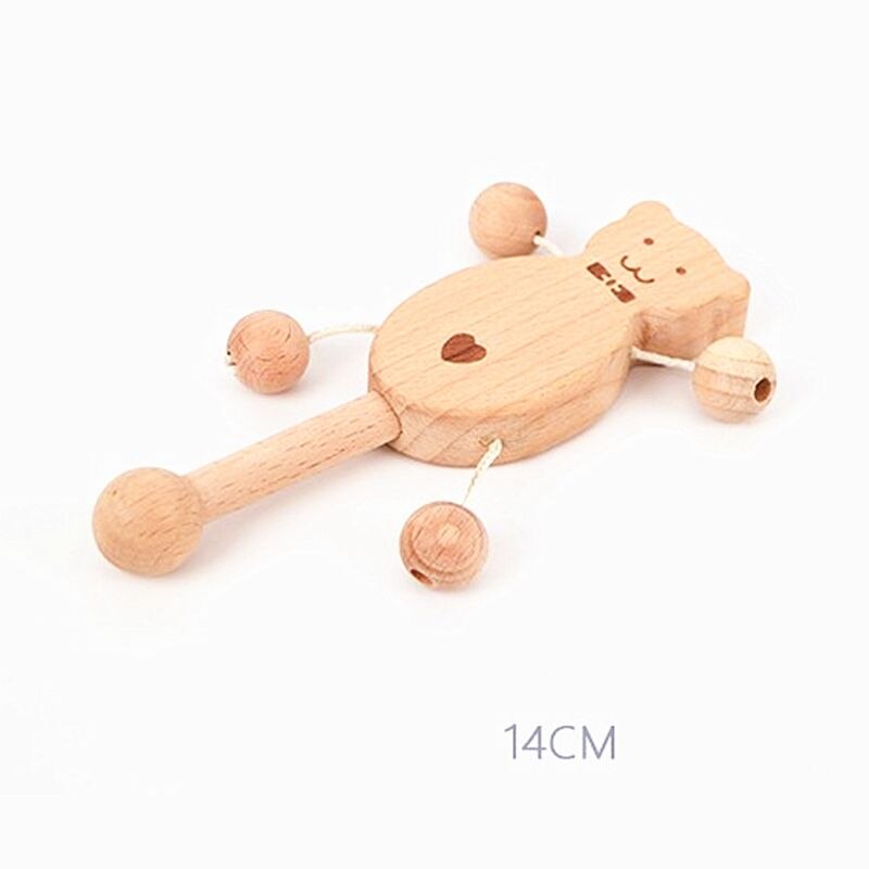 Ingen maling amning træbinder træskramler babylegetøj puslespil legetøj nyfødt lille barn spædbarn  t3la: 1