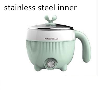 220V Multifunctionele Elektrische Kookpot Huishoudelijke Mini Koken Machine Non-stick/Rvs Inner Beschikbaar Multi Fornuis: Light Grey / VS