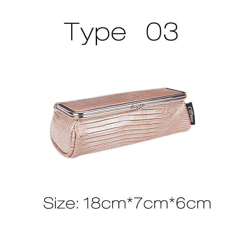 Bolso de maquillaje de a la para mujer con espejo pequeño organizador cosmético de viaje maquillaje lápiz labial pincel Caja de Herramientas caja de almacenamiento: Type 03