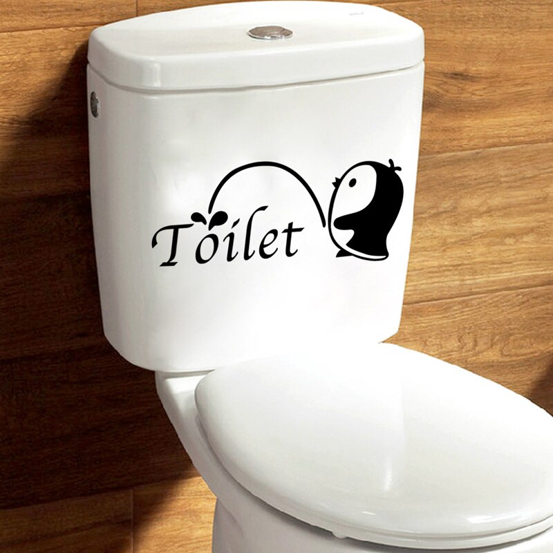 Leuke Penguins pee muur Wc stickers Vinyl wassen Badkamer Decors Voor Thuis Decoratie 3D Cartoon Decal sticker op de muur
