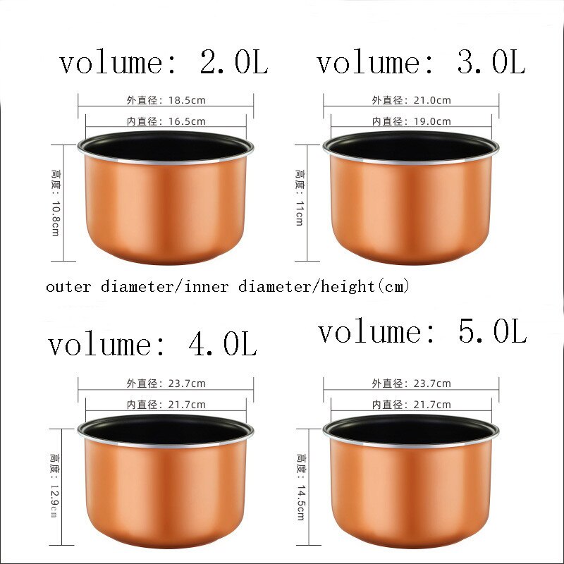 Rijstkoker Liner 2L 3L 4L 5L Non-stick Pan Rijstkoker Kom Pot Universele