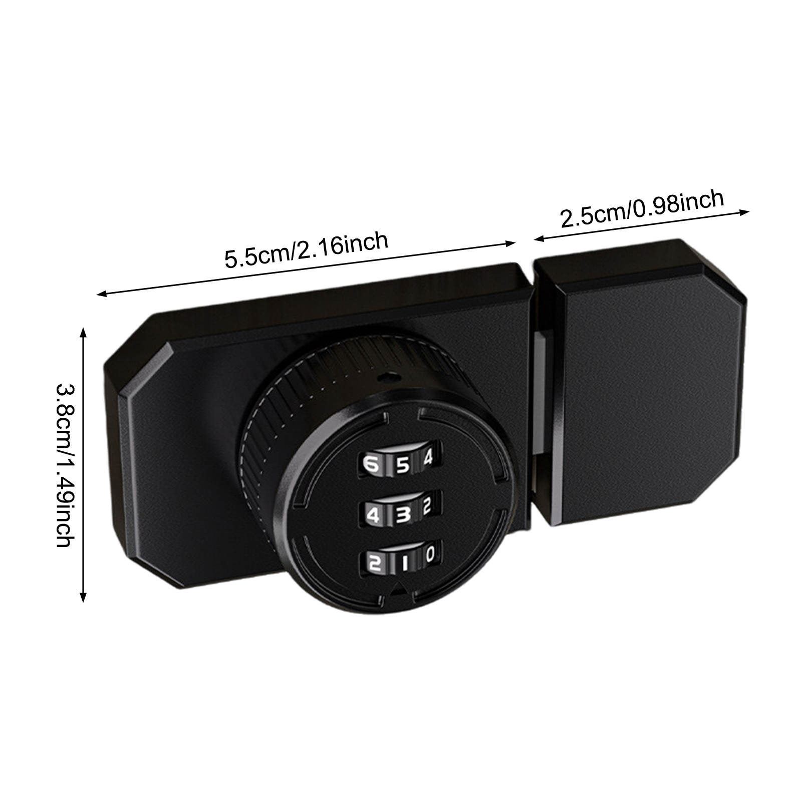 3 Digit Password Cabinet Locks No-Punch Combination Door Lock with Combination Latch for Closet Door Barn Door: black