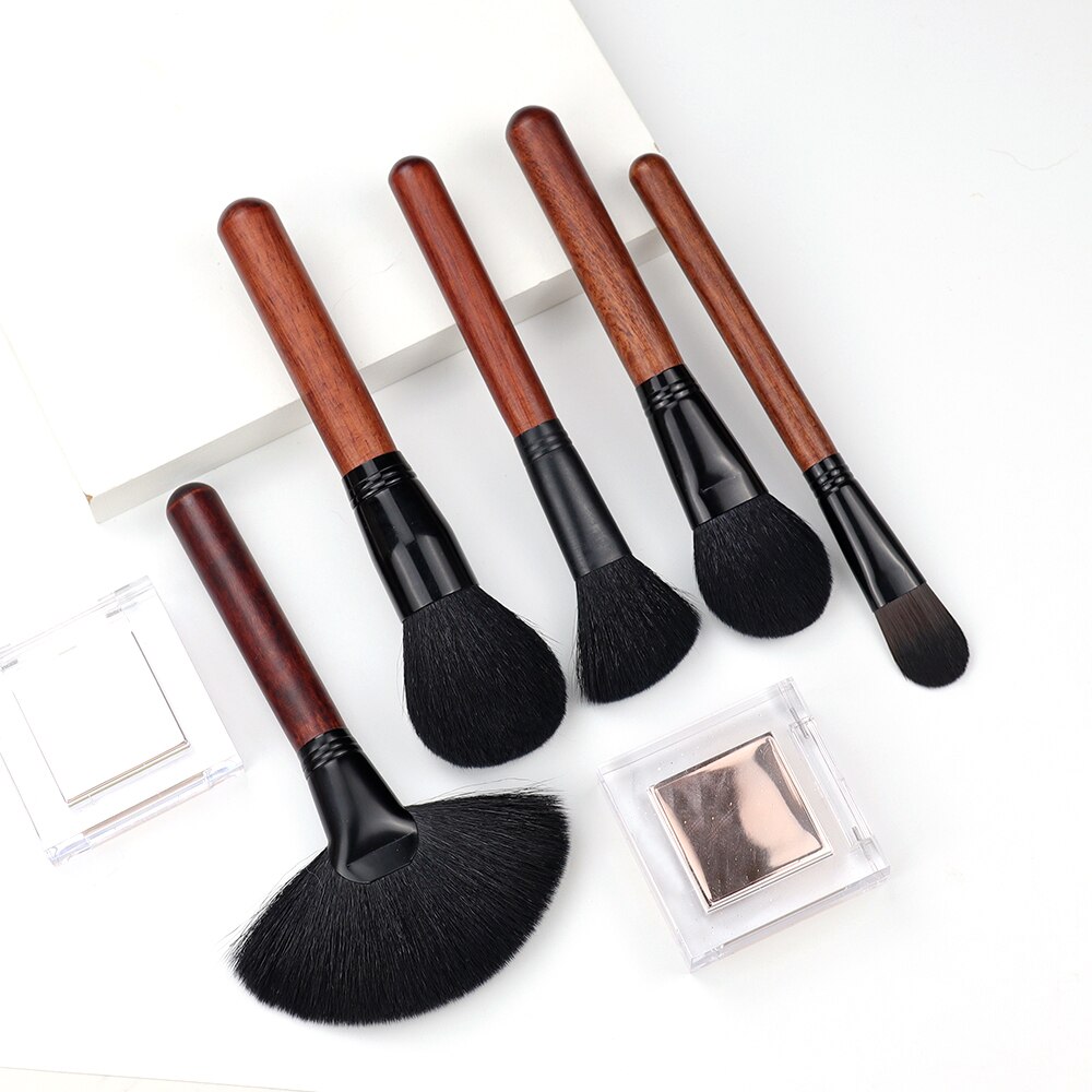 OVW Make Up Brush Cosmetics Face Set Natural Hair Foundation Powder Blush Contour Highlighter Blending