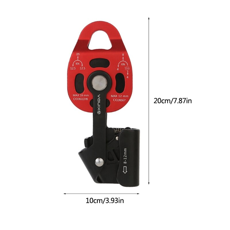 Heavy Objects Lifting Tool Pulley Blocks Device Ascenders Aluminum Alloy with Ratchet Wheel One-way Pulley