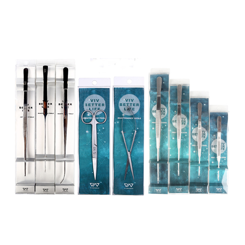 VIV Aquarium Aquatic Stainless Spring Steel Plant Scissors Curved Wave Shape ADA Cleaning Maintenance Tool