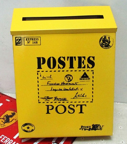 Jahrgang Luxus Eisen-Post Post Kasten Eimer Zinn Zeitung knapp Metall Wasserdicht Briefkasten AbschließBar