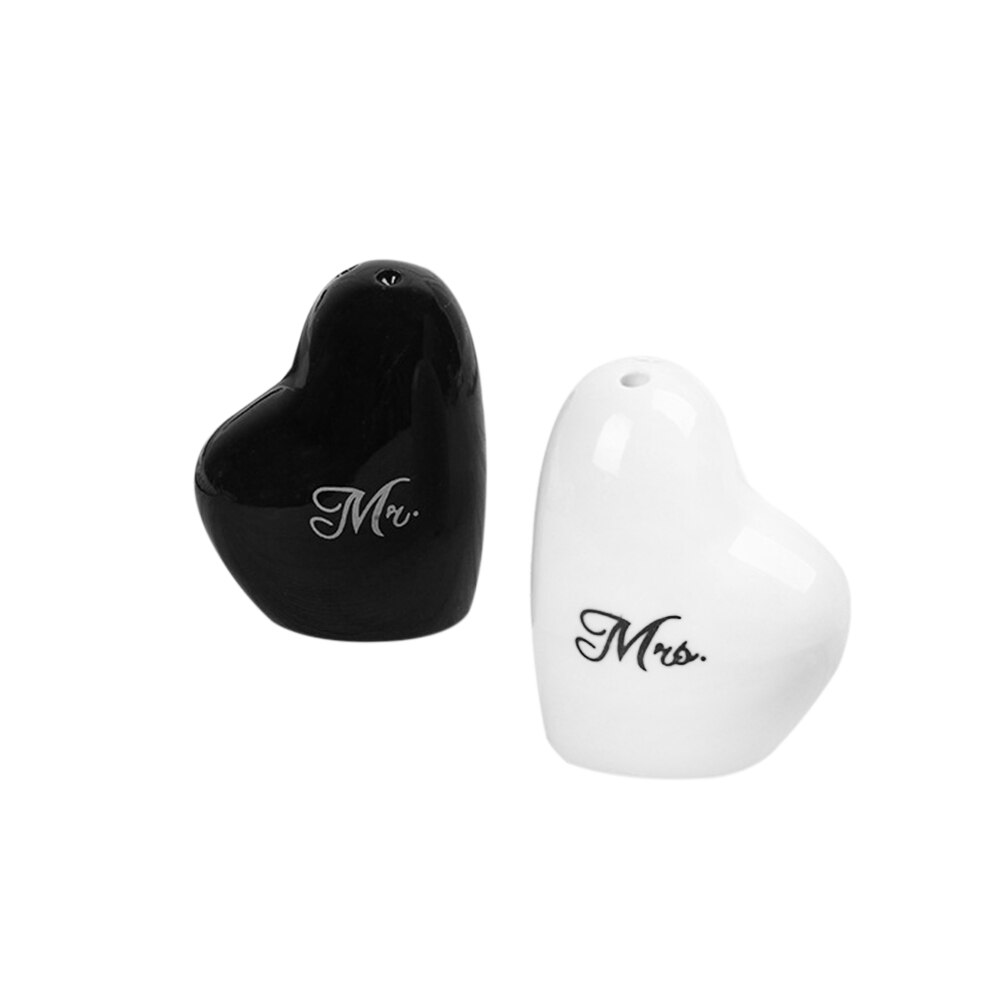 Bryllupsfest favoriserer hjerte keramik mr. og mrs. salt peber shakers dåse sæt bryllup: -en