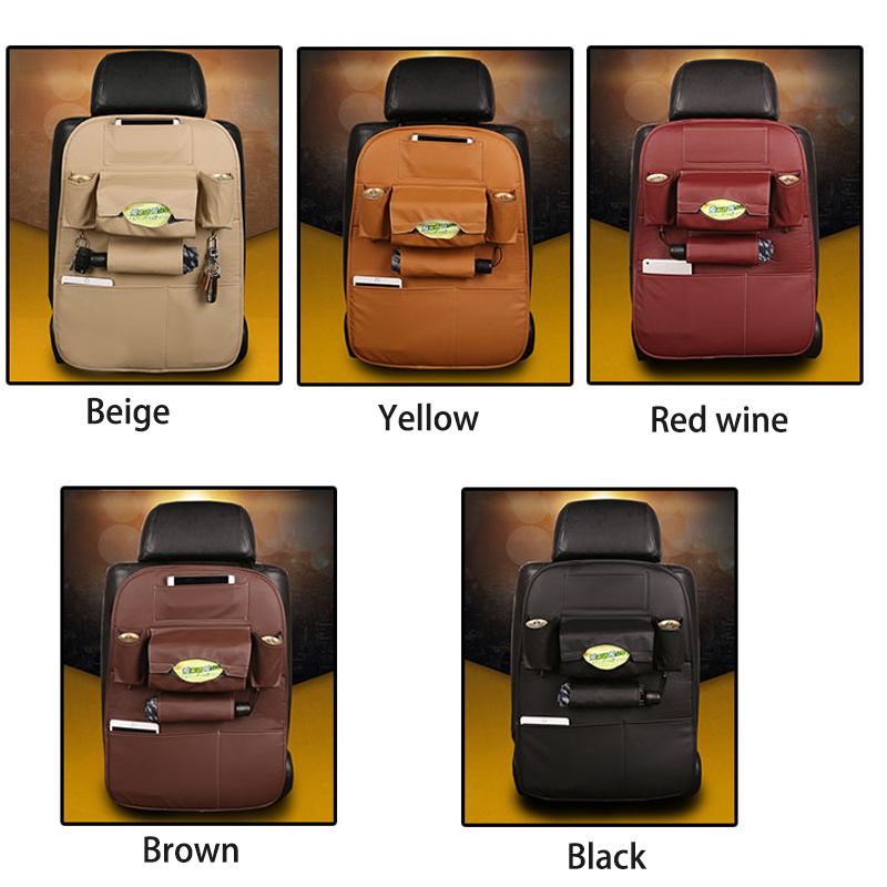 Bilsæde opbevaringsboks læder bekvemmelighed net taske telefonholder lomme multi lomme arrangør bil tilbehør indkøbskurv sæde