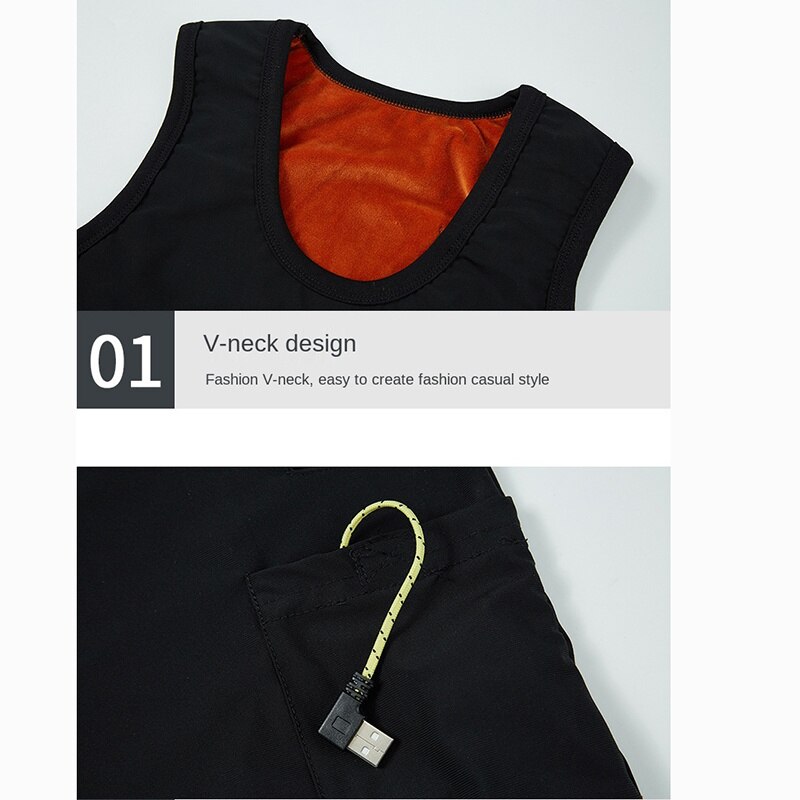 Usb Infrarood Elektrische Verwarming Vest Outdoor Thermische Chaleco Verwarmd Lichaam Warmer Winter Drie Zones Slim Verwarming Vest Warm Jassen