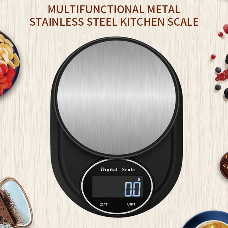 Digitale keukenweegschaal digitale weegschaal precisie voedsel dieetweegschaal voor koken bakken multifunctionele meetinstrumenten roestvrij staal