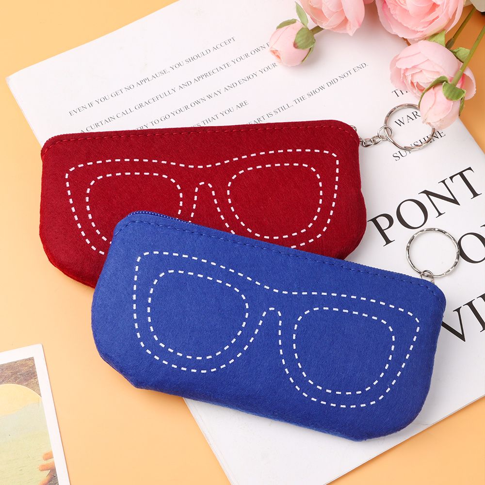 Zacht Vilt Brillenkoker Doos Zonnebril Zak Brillen Mouw Leesbril Rits Pouch Eyewear Protector