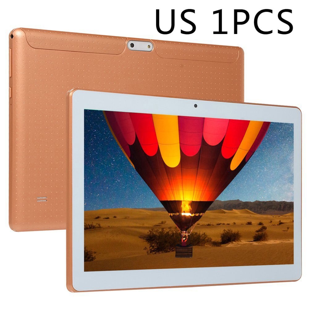 Tableta de 10,1 pulgadas, Ordenador 3G, pantalla Ips Hd, Memoria WiFi inalámbrica, 1 + 16GB, GPS, sistema Android, Gps, tableta Android: gold  US plug