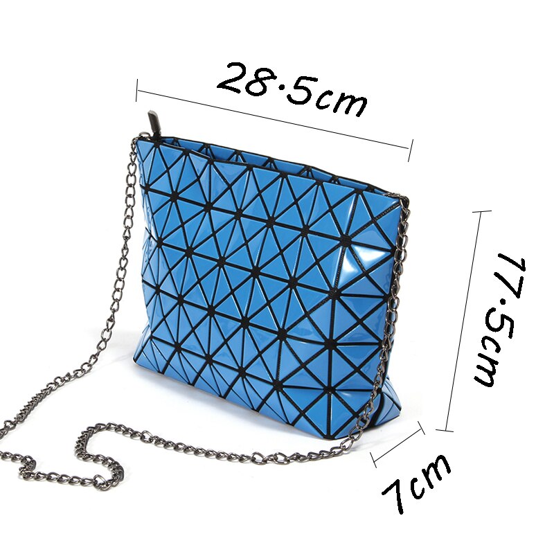 Crocrogo Frauen Mädchen Geldbörse Leucht Geometrische Schulter Taschen Multi Reflektierende Umhängetaschen BlingBling mit Ketten