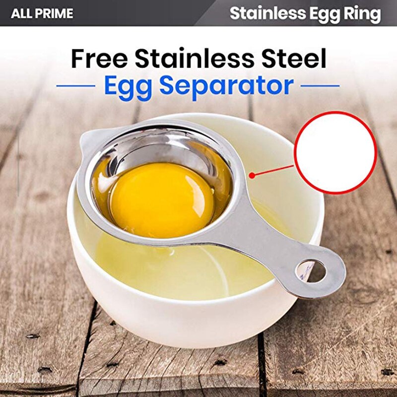 4 stuks roestvrijstalen eierringen voor het bakken van eieren eiervormer antiaanbak kookringen omeletvorm inclusief 1 eierscheider keuken