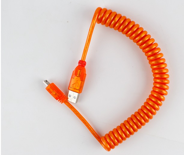 Mechanical Keyboard GH60 USB cable mini USB port for poker 2 GH60 keyboard kit DIY LINDY coliled Cable wire: ORANGE