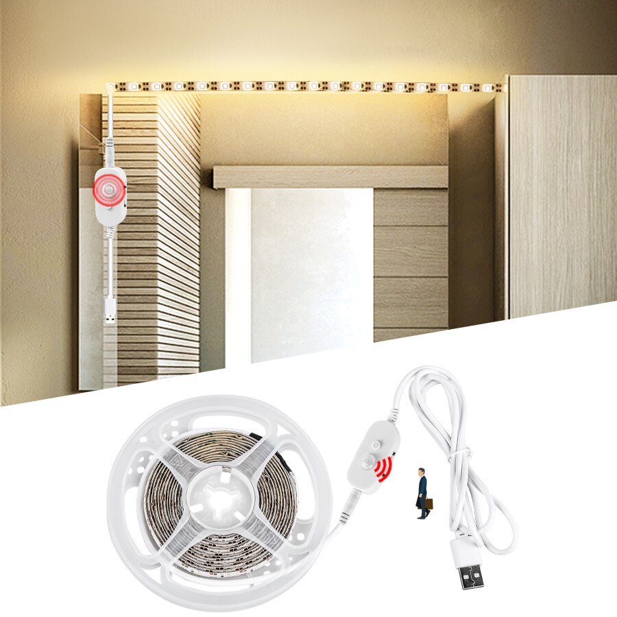 Led Strip Licht Pir Motion Sensor Vanity Light Strip Dimbare Cosmetische Spiegel Make-Up Lamp Blaker Badkamer Verlichting Wit Warm