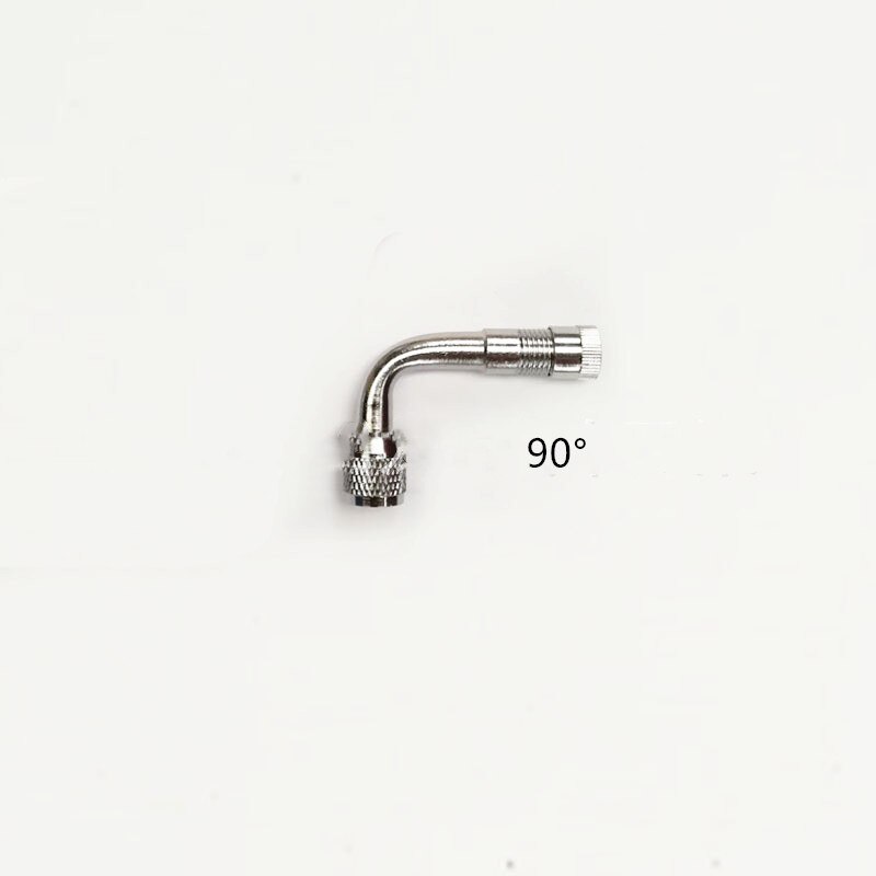 Klep Band Uitbreiding Adapter Koper Elleboog Uitbreiding Ventiel Mond 45/ 90 Graden Voor Vrachtwagen Motorfiets Fiets Auto Bandenspanning tool: Silver  90 Degree
