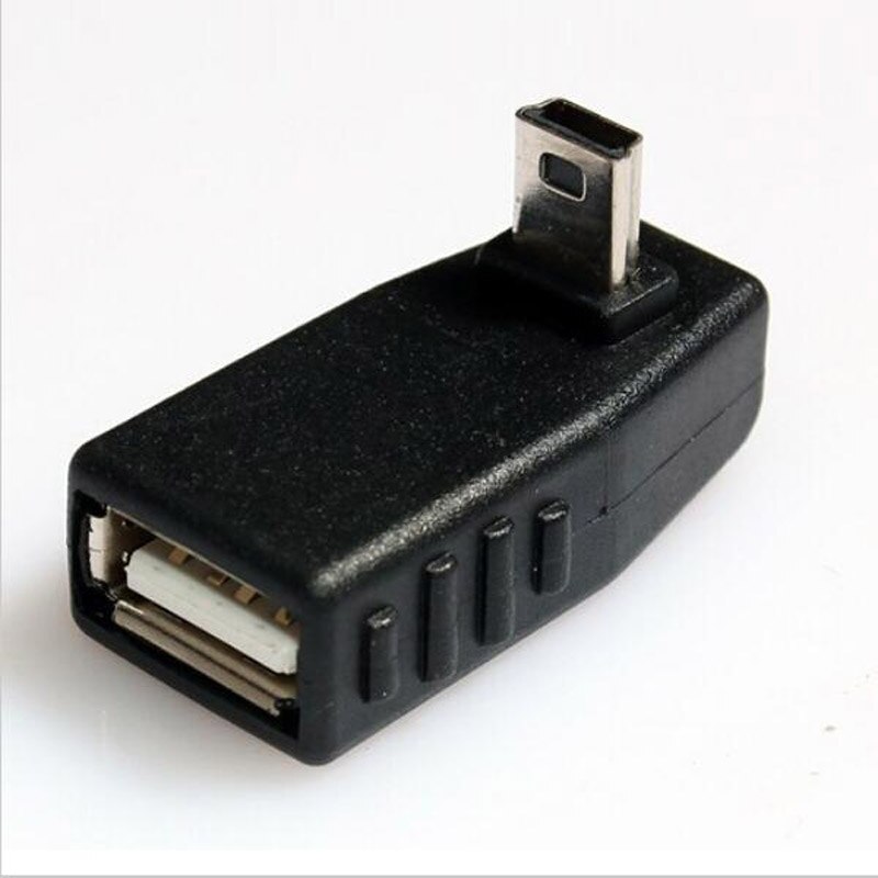 Mini USB Male to USB Female 90 degree Left Angle Converter Connector data Sync OTG Adapter for Car MP3 MP4 Tablets Phones U-Disk