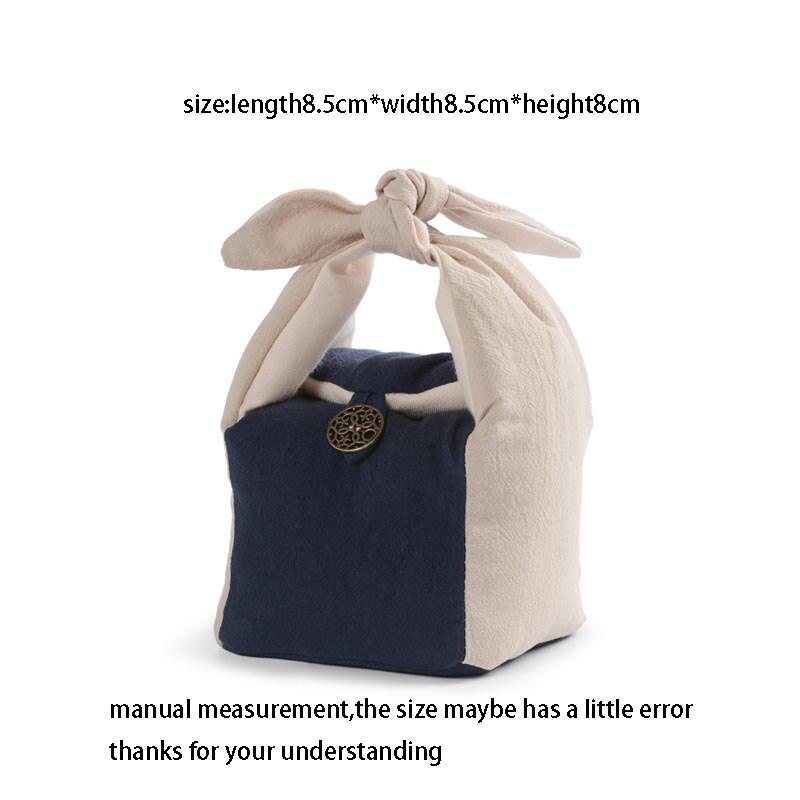 Bolsa de almacenamiento Vintage de algodón y lino para tetera, bolsita de té para viaje, fácil de llevar, accesorios para la ceremonia del té, novedad