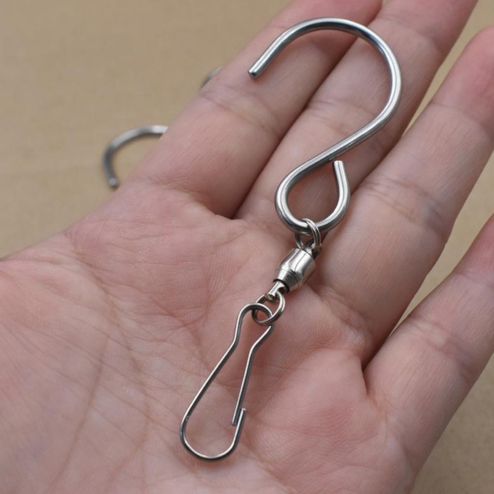 4 Pcs Bearing Hooks Stainless Steel Rotating 360 Degrees S Shape Swivel Spin Display Hanger Wind-Rotating Hook