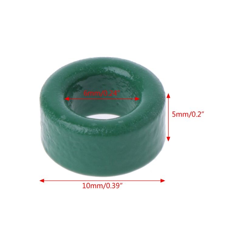 10Pc Transformator Ferriet Ring Spoel Coil Groene Iron Ringkern Ferrietkern