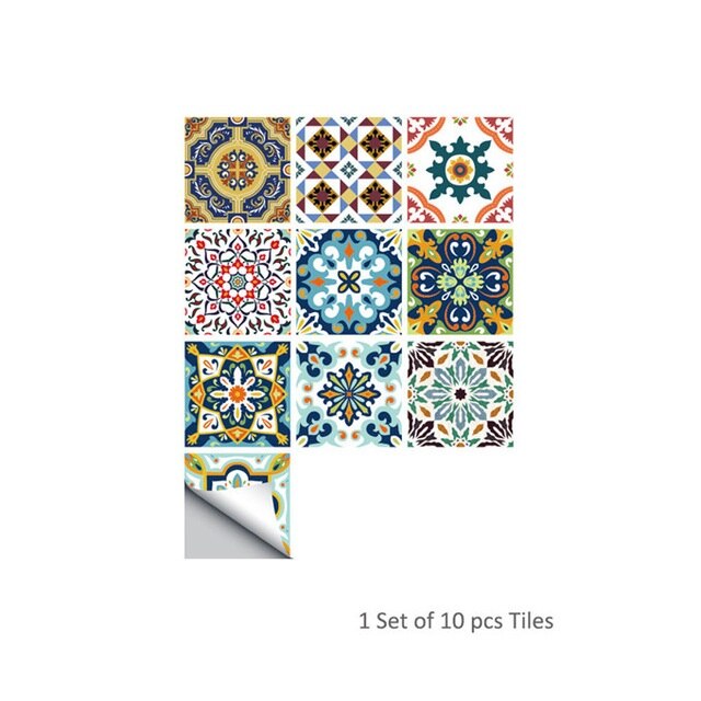 10 x 10cm svart mosaik tapet kök badrum dekoration väggdekal självhäftande självhäftande kakel dekaler heminredning väggmålning 10 st/set: Ts001