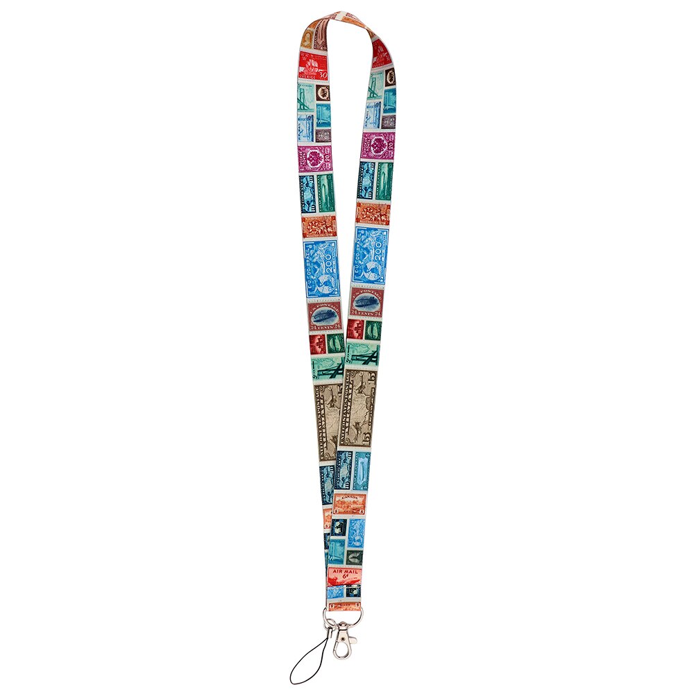 PC3599 American Vintage Stamps Lanyard Badge ID Lanyards Mobile Phone Rope Key Lanyard Neck Straps Accessories