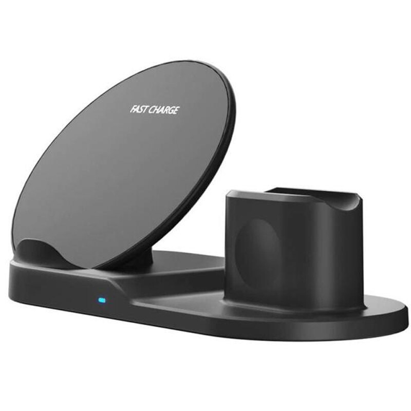 Multifunctional Wireless Charger Three In One Charging Base For Iphone Android Phone Watch Headset: N30 Black