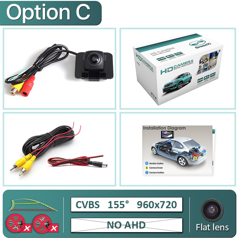 Greenyi 170 ° ahd 1920*1080p specialbil bakkamera til mercedes benz  w204 w212 w221 s600 s550 s500 s450 s430 s420 bil: C-dynamisk bane