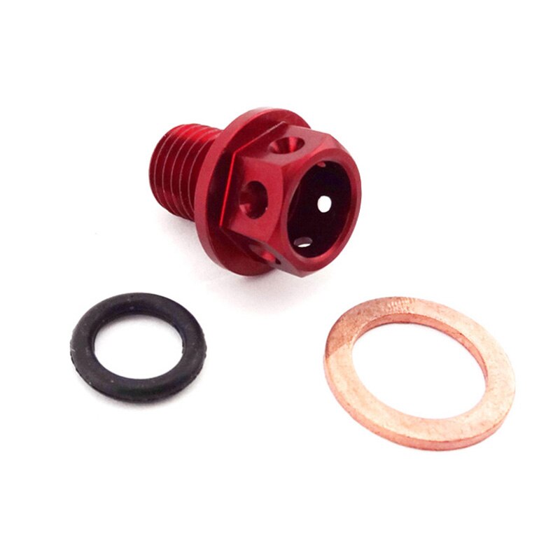 Red Oil Magnetic Drain Bolt Plug For Chinese Engine Lifan YX Zongshen Loncin Pit Dirt Bike 50cc 90cc 110 125cc 140cc 150cc 160cc