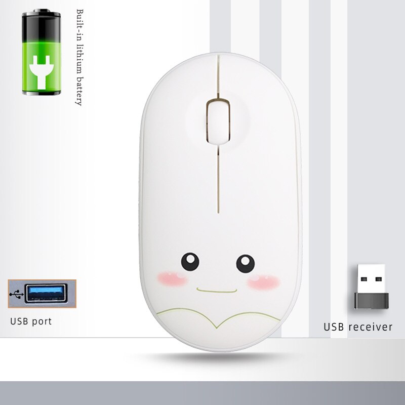 2.4G Wireless Mouse For Apple Macbook Air For Xiaomi Macbook Pro Rechargeable Mice For Huawei Matebook Notebook Computer Laptops: Wireless White