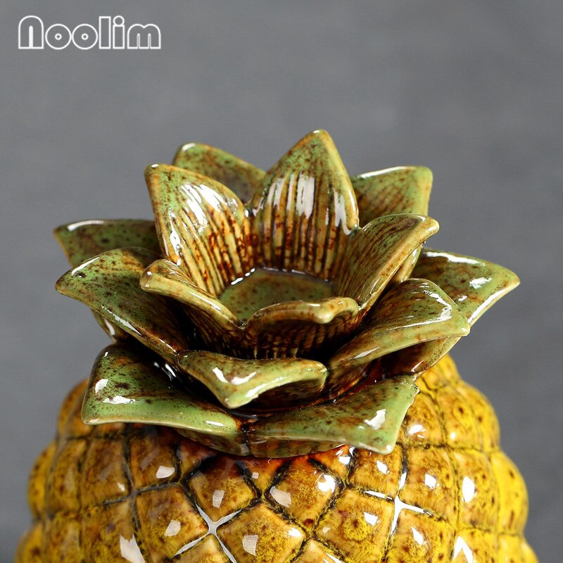 Kreative Ananas Tee Caddie Keramik Obst bilden Versiegelt Tee Blatt Lagerung Panzer Mini Pu'er Tee Kasten Teehaus Ornament