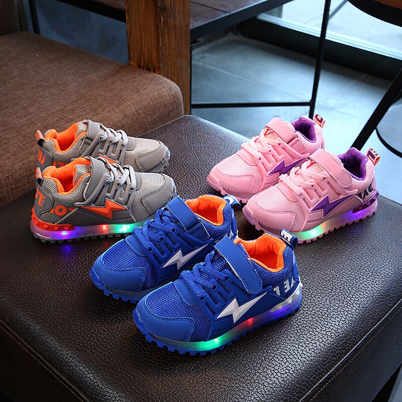 Zapatos luminosos con luz LED para niños y niñas, zapatillas deportivas de suela blanda, zapatos para caminar