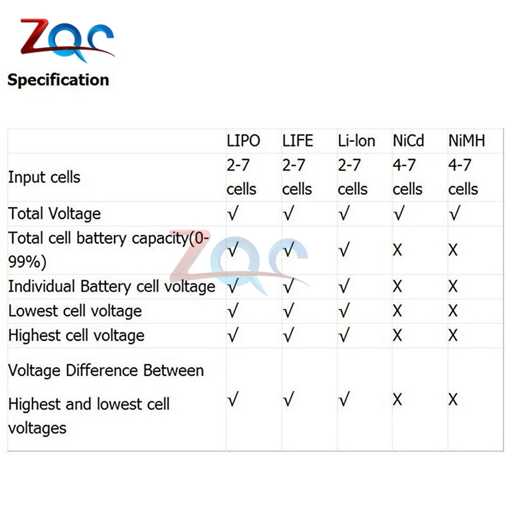 Testeur De Capacité De Batterie Pour Li-ion, NiMH, NiCd - Multifonction Noir - 85x50x15 Mm - Neuf