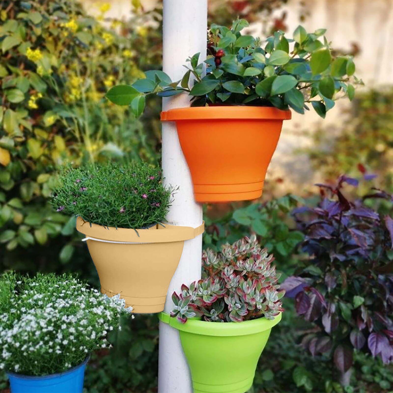 40# Pvc Flower Pot Pipe Type Hanging Garden Pots Planters Can Be Hung On The Balcony On The Water Pipe Flower Seeds Container