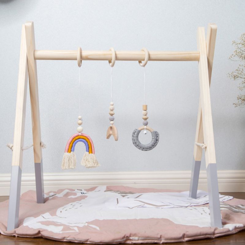 Baby Play Gym Frame Houten Beuken Activiteit Gym Frame Wandelwagen Opknoping Hangers Speelgoed Bijtring Ring Verpleging Rammelaar Speelgoed Room Decor