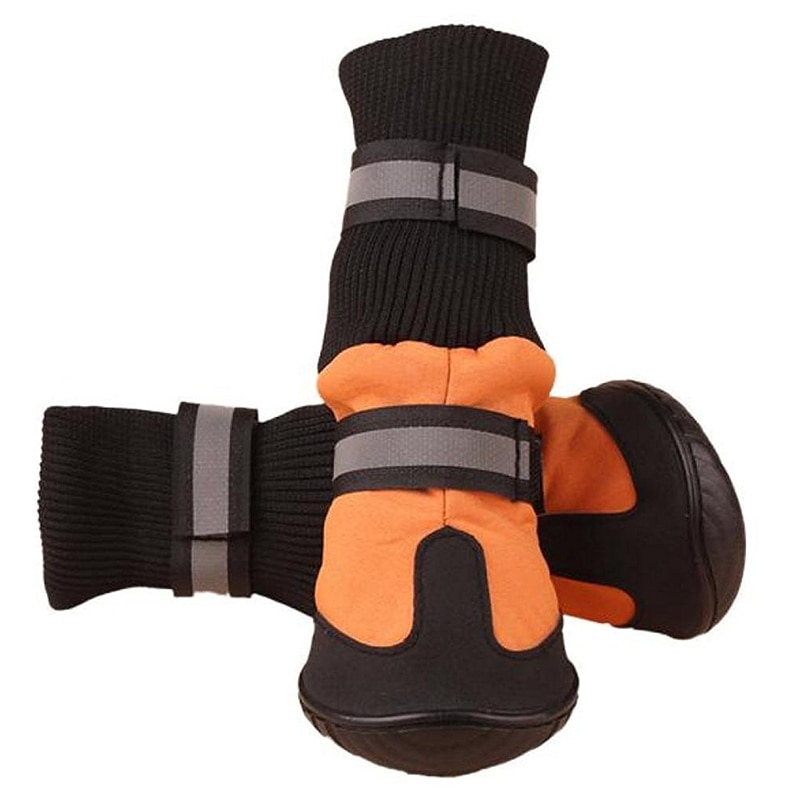 Big Dog Soft Waterproof Boots for Large Dog Shoes Orange XL Grandado