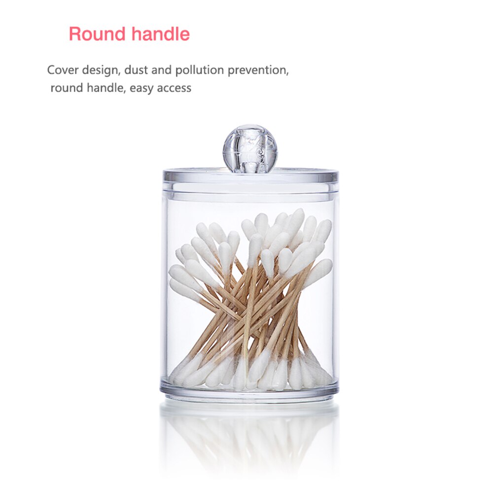 Acrylic Cosmetic Makeup Cotton Pad Organizer Multifunctional Round Qtip Container Makeup Desktop Tool Jewelry Case Storage Box