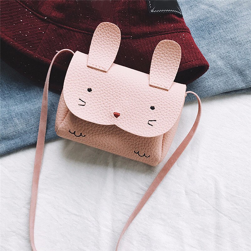 Kinderen Meisjes Leuke Dier Lederen Handtas Schoudertas Mini Tas Kawaii Kat Dame Dagelijkse schoudertas Leuke Portemonnees C: Roze