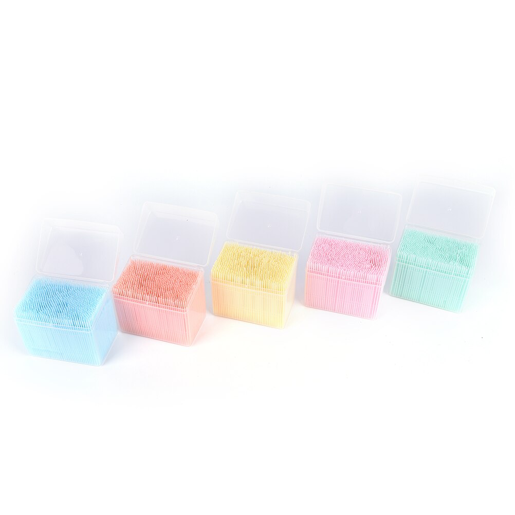 1100Pcs/box Oral Hygiene 2 Way 6.3cm Interdental Brush Tooth Pick Plastic Dental Picks