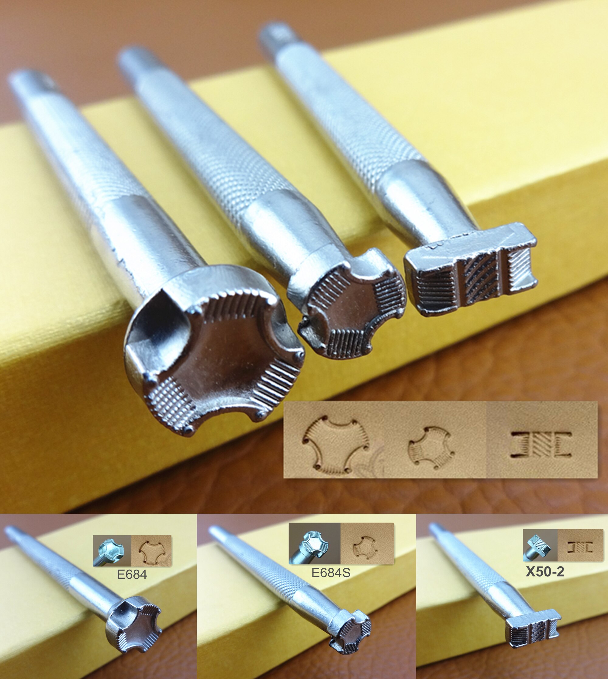 10kind Leather Craft Carving Stamping Stamper Emboss Print Punch Decorate Tool - Sewing Stitching Knife Cutter Edger Creaser Awl