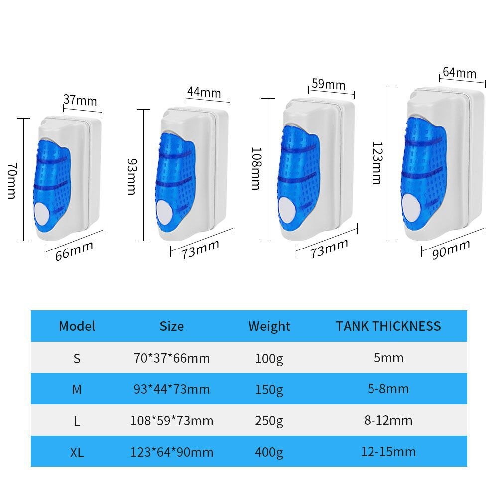 Powerful Fish Tank Brush Fish Tank Magnetic Brush Aquarium Cleaning Wipe, Cleaning Inside and Outside The Fish Tank