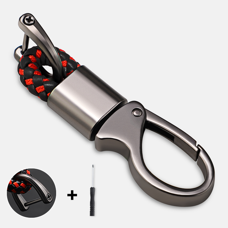 LLavero de cuerda trenzada de aleación de Zinc, accesorios de llavero de estilo de coche para Nissan Juke Qashqai J11 Note Pathfinder Patrol Y62 Skyline: Gris