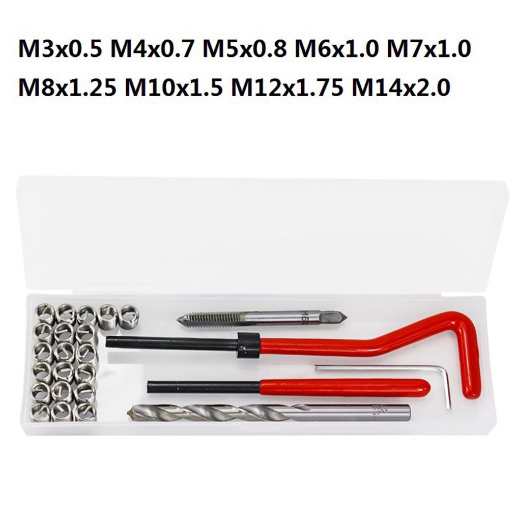 Kit de reparo de rosca de carro – reparos sem esforço para roscas danificadas sem rebarbas para restaurar roscas danificadas ferramenta de broca de bobina