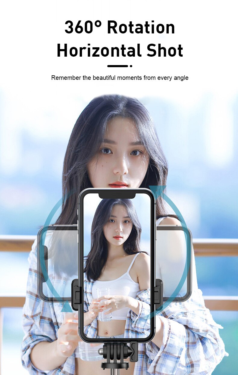 Bluetooth Selfie Stick Tripod - 69cm Extendable - 360° Rotation - Remote Control - for Smartphones