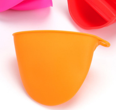 Silicone Kitchen Candy Colors 1PCS Kitchen Cooking Microwave Oven Mitt Insulated Non-slip Glove Heat Resistant: Orange